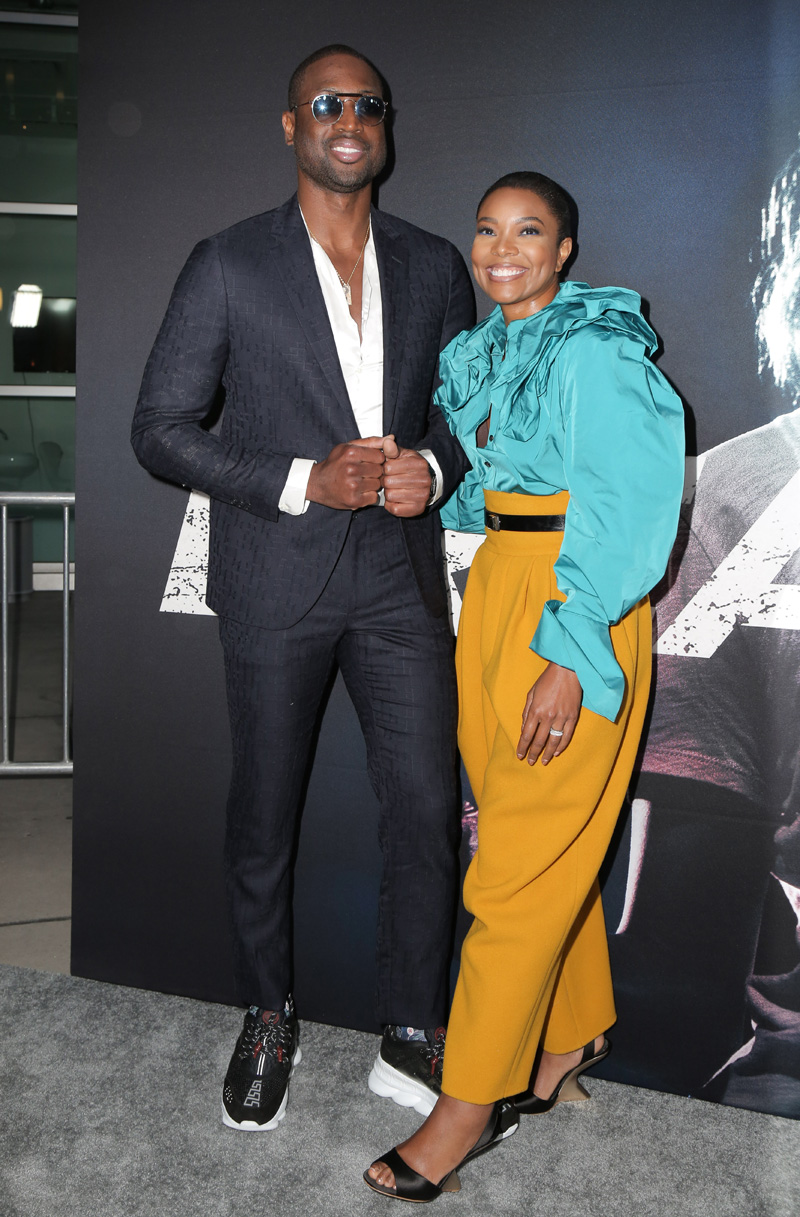 HOLLYWOOD, CA - MAY 1: Celebrities arrive at the premiere of Universal Pictures' "Breaking In' held at ArcLight Hollywood on May 1, 2018 in Hollywood, CA. Gabrielle Union, Dwyane Wade