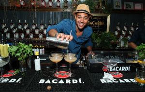 NEW YORK, NY - MAY 10: French Scotty pours drunks at the Bacardi Premium Launch at The DL on May 10, 2018 in New York City.