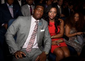LOS ANGELES, CA - JULY 16: College athlete Jameis Winston (L) and Breion Allen attend The 2014 ESPYS at Nokia Theatre L.A. Live on July 16, 2014 in Los Angeles, California.