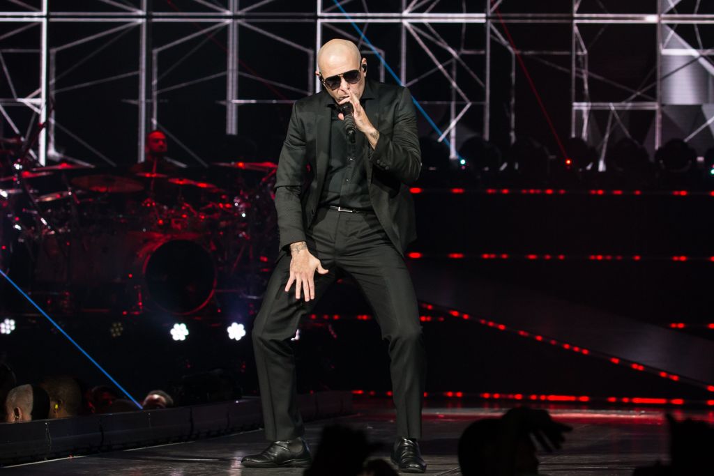 US rapper Pitbull performs in concert on the last night of the Enrique Iglesias and Pitbull Live! Tour at the Frank Erwin Center on November 22, 2017 in Austin, Texas.