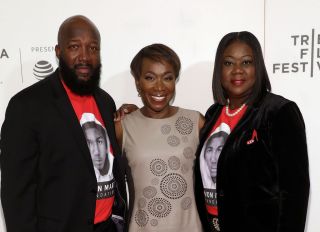 NEW YORK, NY - APRIL 20: Tracy Martin, Joy Reid, and Sybrina Fulton attends the premiere of "Rest in Power: The Trayvon Martin Story" during the 2018 Tribeca Film Festival at BMCC on April 20, 2018 in New York City.