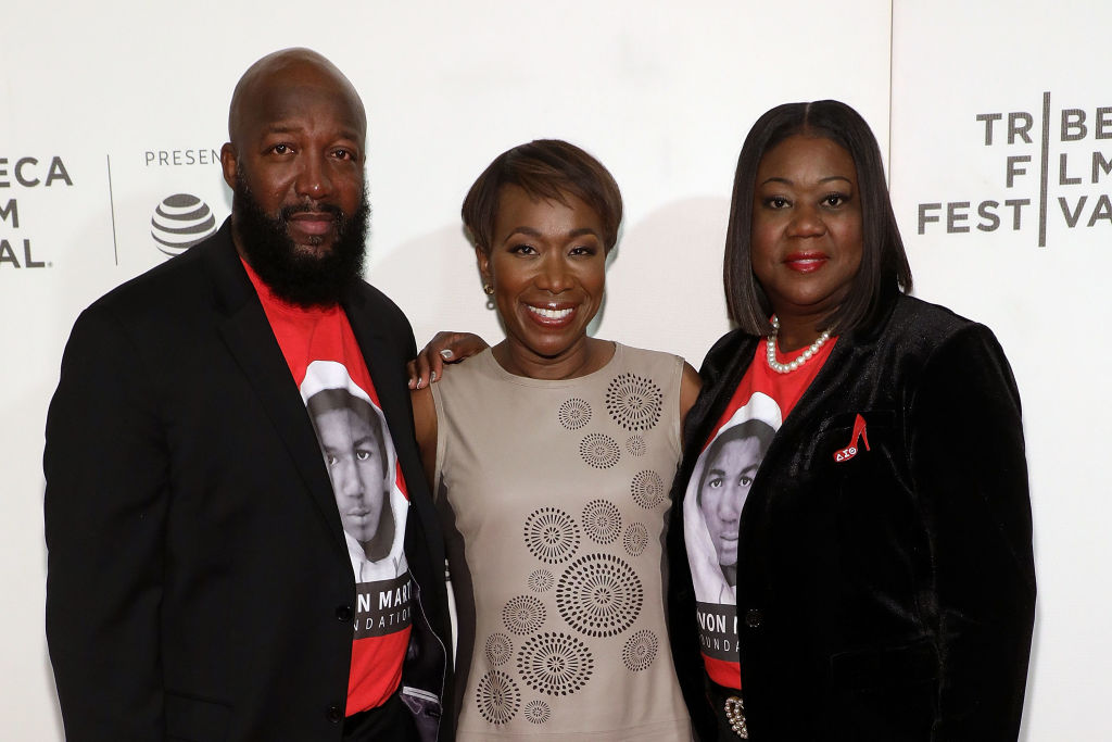 NEW YORK, NY - APRIL 20:  Tracy Martin, Joy Reid, and Sybrina Fulton attends the premiere of "Rest in Power: The Trayvon Martin Story" during the 2018 Tribeca Film Festival at BMCC on April 20, 2018 in New York City. 