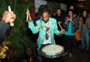 NEW YORK, NY - MAY 10: Malik DOPE Drummer performs at the Bacardi Premium Launch at The DL on May 10, 2018 in New York City.