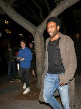 Donald Glover Stevie Wonder is spotted arriving to The Peppermint Club in West Hollywood