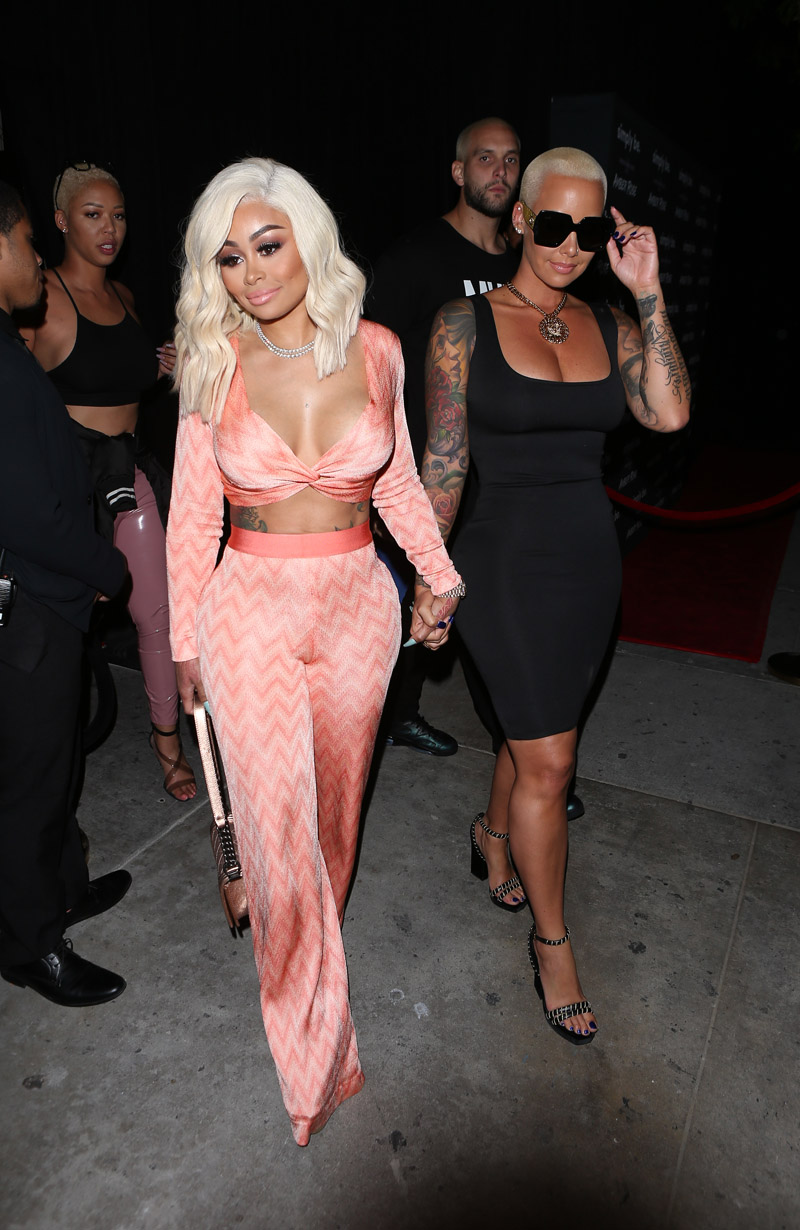 American models Amber Rose and Blac Chyna leave Bootsy Bellows in Los Angeles, CA.