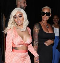 American models Amber Rose and Blac Chyna leave Bootsy Bellows in Los Angeles, CA.