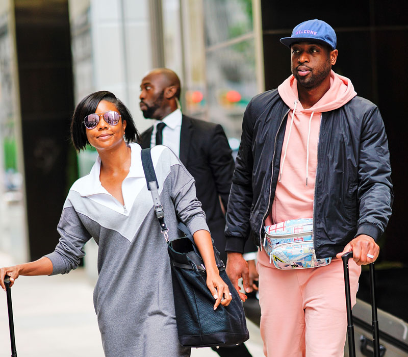 Gabrielle Union and Duane Wade check out of their hotel in New York