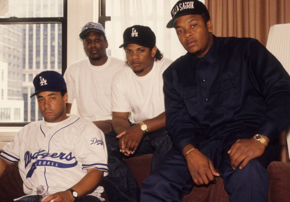 NEW YORK - OCTOBER 30:  (L-R) Rappers MC Ren, DJ Yella, Eazy-E and Dr. Dre of the rap group NWA pose for a portrait in 1991 in New York, New York. DJ Yella 