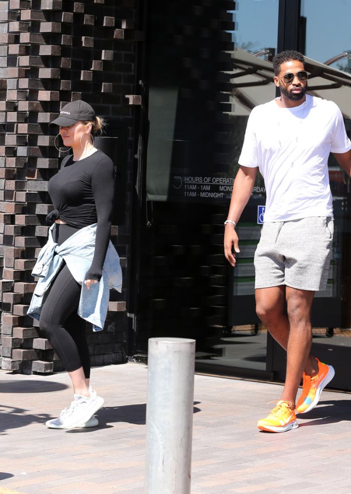 Khloe Kardashian and Tristan Thompson having a lunch date at Joey Woodland Hills