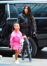 Kim Kardashian and North West head to Dylan's Candy Bar for a pre birthday trip in NYC