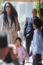 Kimora Lee Simmons, ex wife of Russell Simmons, is spotted with her children, Ming Lee Simmons, Aoki Lee Simmons, Kenzo Lee Hounsou and Wolfe Lee Leissner, following a graduation lunch at Il Pistaio Restaurant in Beverly Hills, California, USA.