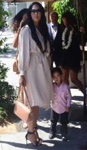 Kimora Lee Simmons, ex wife of Russell Simmons, is spotted with her children, Ming Lee Simmons, Aoki Lee Simmons, Kenzo Lee Hounsou and Wolfe Lee Leissner, following a graduation lunch at Il Pistaio Restaurant in Beverly Hills, California, USA.