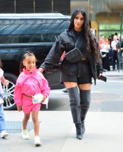 Kim Kardashian and North West head to Dylan's Candy Bar for a pre birthday trip in NYC