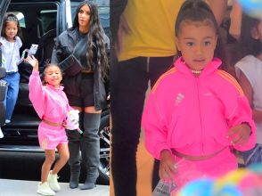 Kim Kardashian was spotted out in NYC on Thursday, as she celebrated her daughter's 5th Birthday. She was joined by BFF Jonathan Cheban as they headed to Dylan's Candy Bar for a Sweet Shopping Spree, as well as a make your own Ice Cream Shop, called Cool Mess. North looked pretty in a pink adidas tracksuit as Kim wore a black jacket and knee high boots. Cheban aka FoodGod showed them some special candies inside the store.