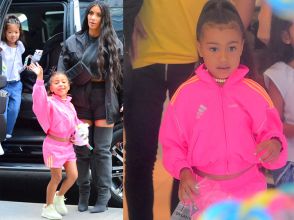 Kim Kardashian was spotted out in NYC on Thursday, as she celebrated her daughter's 5th Birthday. She was joined by BFF Jonathan Cheban as they headed to Dylan's Candy Bar for a Sweet Shopping Spree, as well as a make your own Ice Cream Shop, called Cool Mess. North looked pretty in a pink adidas tracksuit as Kim wore a black jacket and knee high boots. Cheban aka FoodGod showed them some special candies inside the store.