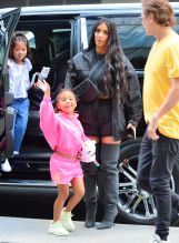 Kim Kardashian and North West head to Dylan's Candy Bar for a pre birthday trip in NYC
