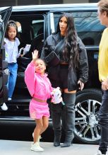 Kim Kardashian and North West head to Dylan's Candy Bar for a pre birthday trip in NYC