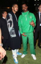 Quincy Brown Christian Combs Stars at the Off-White Menswear Spring Summer 2019 show during Paris Fashion Week