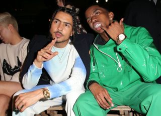 Quincy Brown Christian Combs Stars at the Off-White Menswear Spring Summer 2019 show during Paris Fashion Week