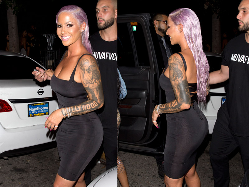 Purple Hair Don't Care: Amber Rose Hits Up Ace Of Diamonds With Long  Lavender Locks - Bossip