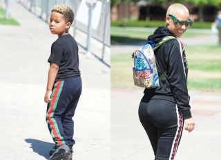 Actress Amber Rose and son are seen leaving movie premiere for Hotel Transylvania 3 in Los Angeles, CA, USA.