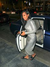 Actress Khadijah Haqq McCray is seen outside West Hollywood hot spot, Katsuya Restaurant in Los Angeles, California.