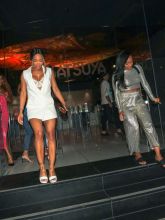 Actress Khadijah Haqq McCray is seen outside West Hollywood hot spot, Katsuya Restaurant in Los Angeles, California.