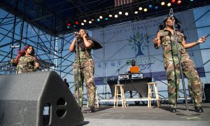 Estelle, T.I. and SWV attend the Pennsylvania Care Health and Wellness Fest at the Great Plaza at Penn's Landing in Philadelphia, PA