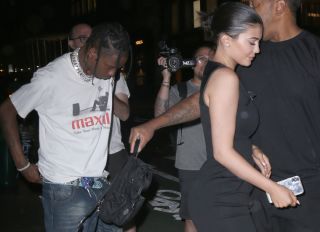 Celebrity couple, Kylie Jenner and Travis Scott, are seen out and about in New York, NYC.