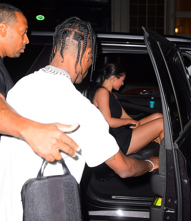 Television personality and businesswoman Kylie Jenner was spotted showing off her slender figure as she stepped out in New York, USA for a date night with boyfriend Travis Scott.