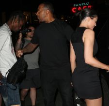 Television personality and businesswoman Kylie Jenner was spotted showing off her slender figure as she stepped out in New York, USA for a date night with boyfriend Travis Scott.