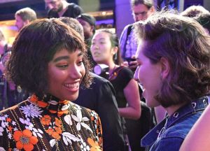 NEW YORK, NY - AUGUST 20: (L-R) Amandla Stenberg and King Princess attend the 2018 MTV Video Music Awards at Radio City Music Hall on August 20, 2018 in New York City.