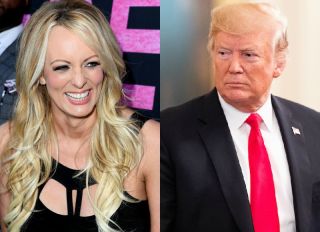 Donald Trump: (Photo by Michael Brochstein/SOPA Images/LightRocket via Getty Images) Stormy Daniels: (Photo by Steve Granitz/WireImage)