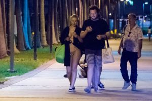 Australian rapper Iggy Azalea is seen with pals at Miami Beach harbor after a fun boat day