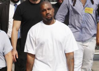 Kanye West Arriving At Jimmy Kimmel Live In Los Angeles