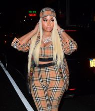 Rapper Nicki Minaj twitter war with ex-boyfriend, Safaree Samuels. live Tidal interview in Soho. head to toe Burberry