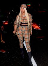 Rapper Nicki Minaj twitter war with ex-boyfriend, Safaree Samuels. live Tidal interview in Soho. head to toe Burberry