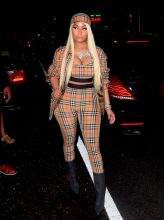 Rapper Nicki Minaj twitter war with ex-boyfriend, Safaree Samuels. live Tidal interview in Soho. head to toe Burberry