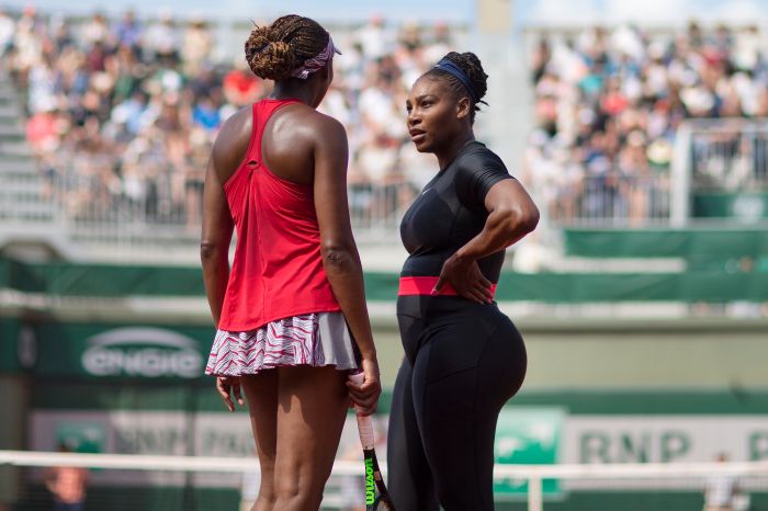 Serena Williams catsuit at French Open (Photo by Tim Clayton/Corbis via Getty Images)