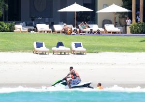 Khloe Kardashian and Kendall Jenner are joined by Tristan Thompson, Ben Simmons and friends at Joe Francis's home in Mexico. The sisters and their boyfriends lounged around at the luxury beachfront mansion, jet ski's