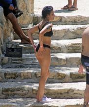 Singer Halsey wears a black bikini as she is seen while on a Mexican Getaway visiting the Cenotes in Tulum Mexico.