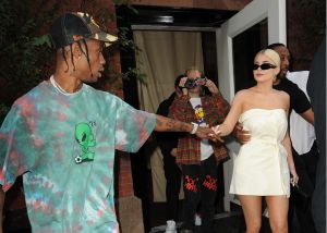 Kylie Jenner and her rapper boyfriend Travis Scott head out together in New York, NY.