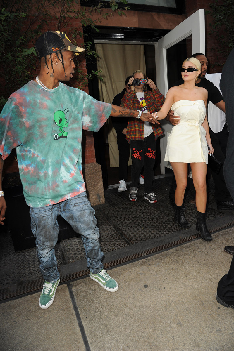 Kylie Jenner and her rapper boyfriend Travis Scott head out together in New York, NY.