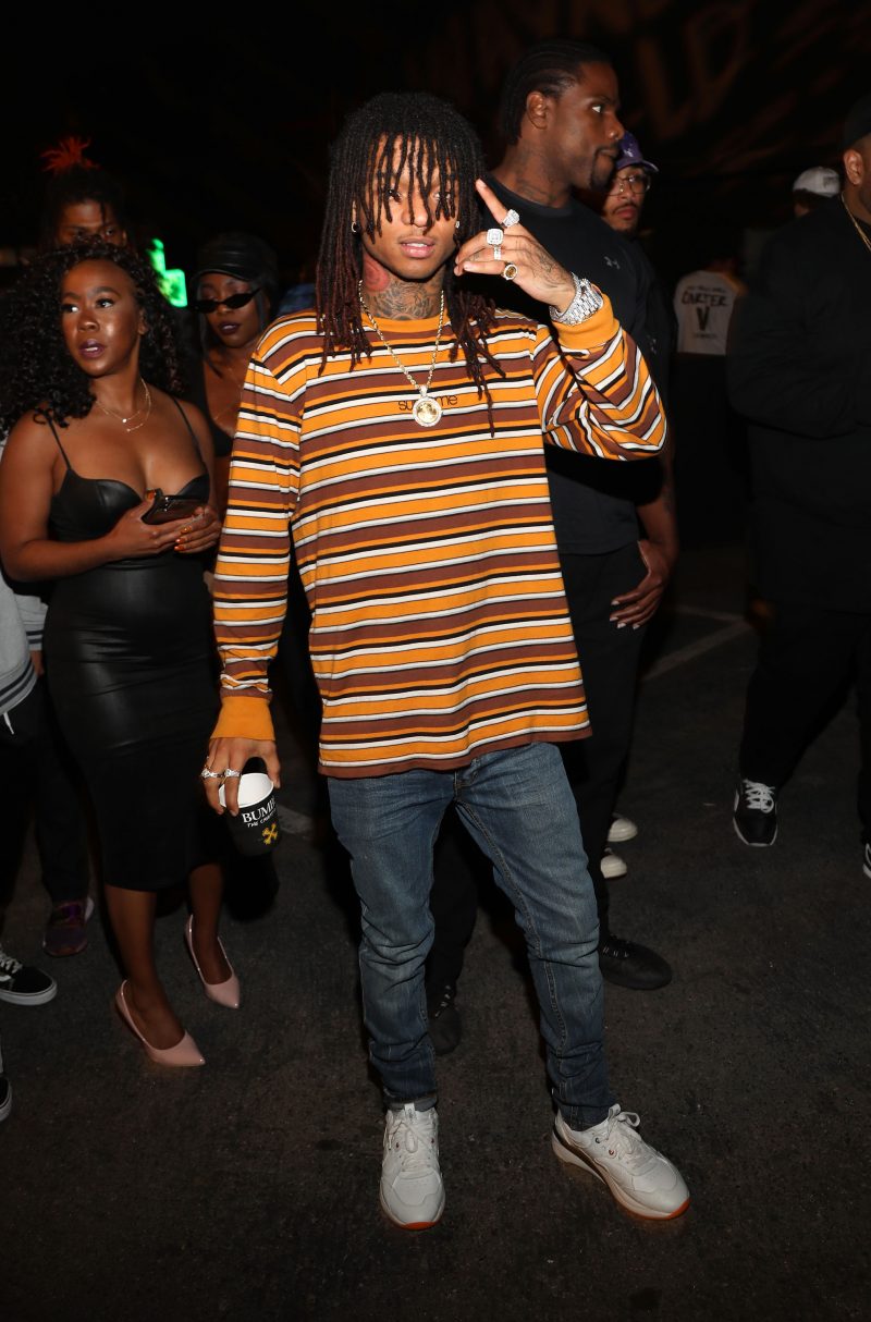 LOS ANGELES, CA - SEPTEMBER 27: Rapper Swae Lee attends Lil Wayne's 36th birthday party and Carter V release at HUBBLE on September 27, 2018 in Los Angeles, California. 