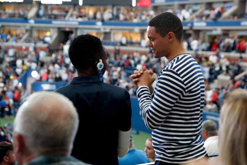 Danai Gurira Trevor Noah The Grey Goose Suite on Day Thirteen of the 2018 US Open at the Arthur Ashe Stadium on September 8, 2018 in the Flushing neighborhood of the Queens borough of New York City.