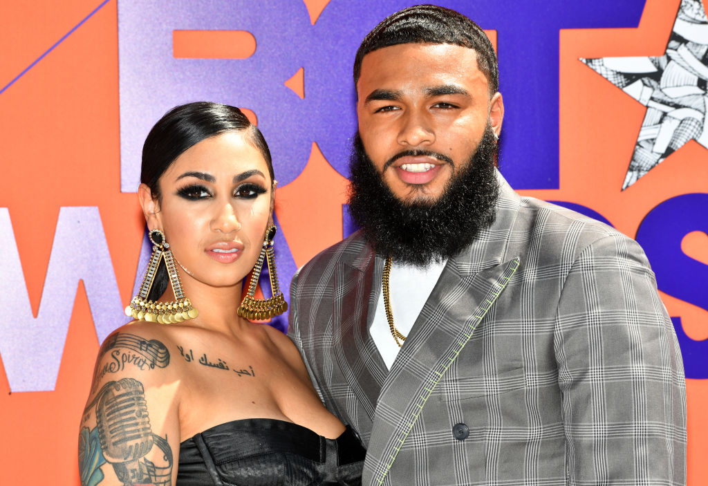LOS ANGELES, CA - JUNE 24: Queen Naija (L) and ClarenceNYC attend the 2018 BET Awards at Microsoft Theater on June 24, 2018 in Los Angeles, California.