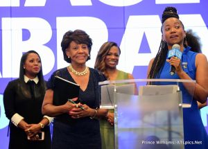 Keri Hilson Monica Brown Kandi Burruss Tucker Keshia Knight Pulliam Mali Hunter Rep. Maxine Waters actress Erika Alexander support Stacey Abrams for Georgia Governor