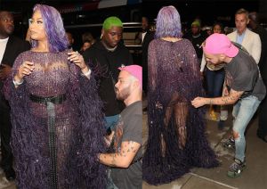 Cakes In The Wind: Nicki Minaj Suffers Another Wardrobe Malfunction At  Fashion Media Awards - Bossip