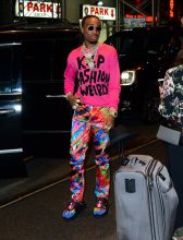 Quavo spotted out in New York after Jeremy Scott show