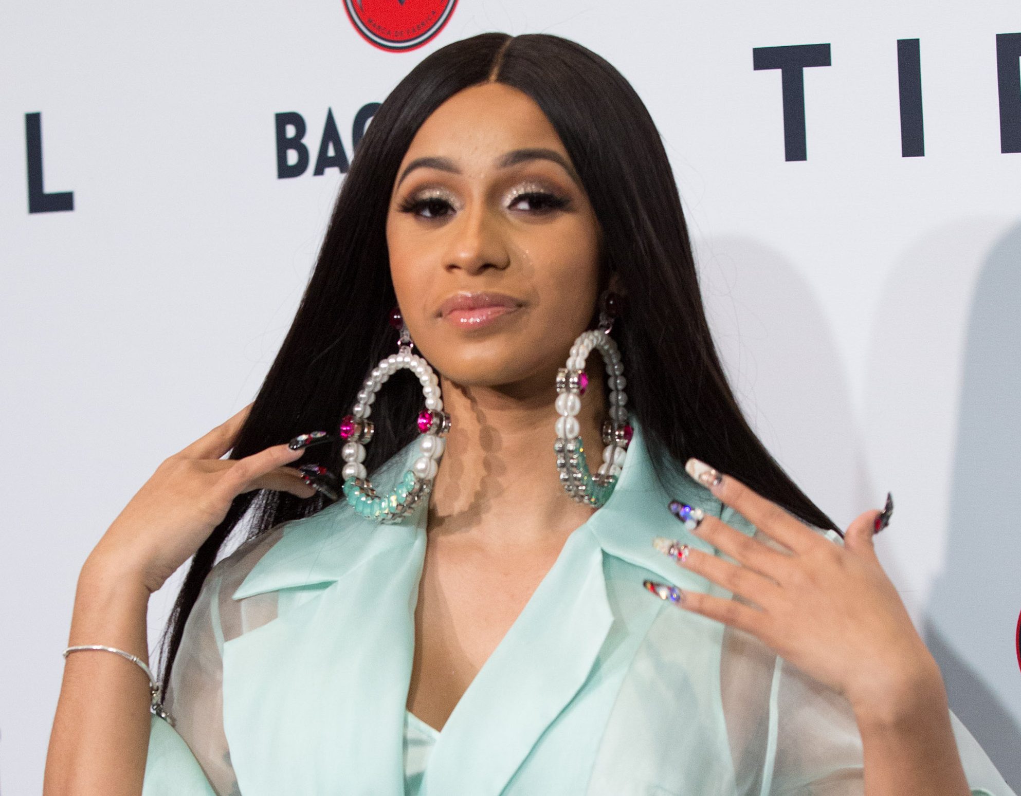 Cardi B Hot Pink Jewels, Nail Art, Stones Nails | Steal Her Style